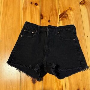 Abercrombie & Fitch Black High Waist Denim Shorts
